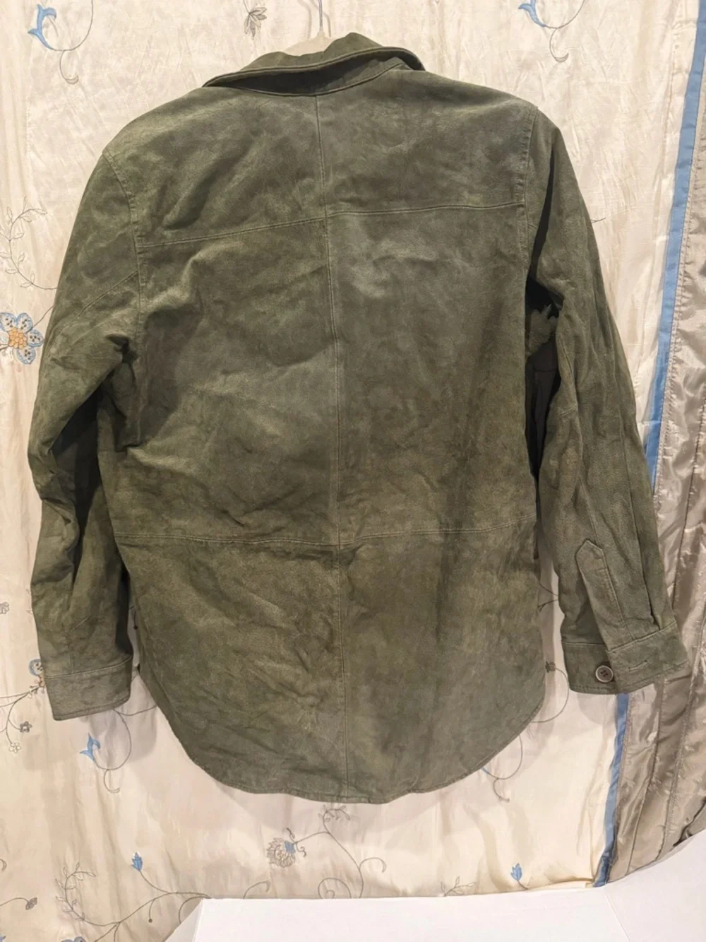 bagatelle Olive Green Suede Button-Front Jacket